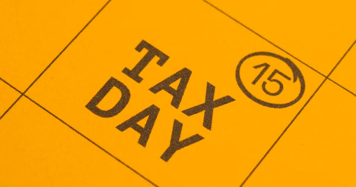 Photo of tax day on calendar